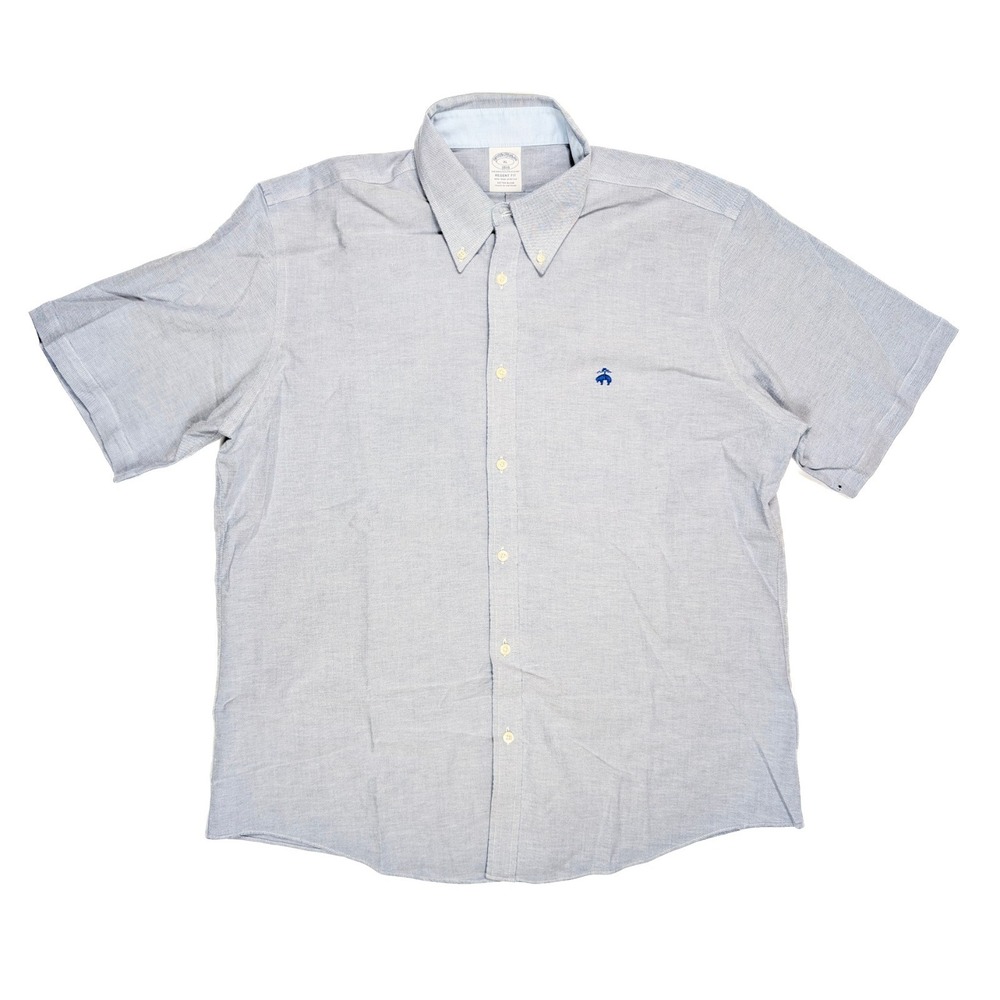Brooks Brothers 1818 Regent Fit Blue Oxford Button S/L Dress Shirt Men's Size XL